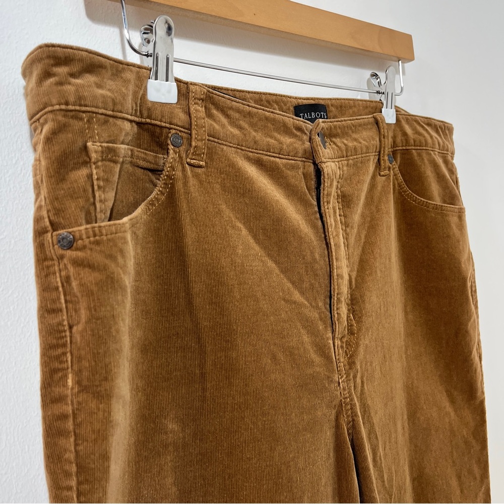 Talbots Classic Preppy Polished Straight Leg Cognac Corduroy Cute Pant [size 16] - Picture 5 of 10